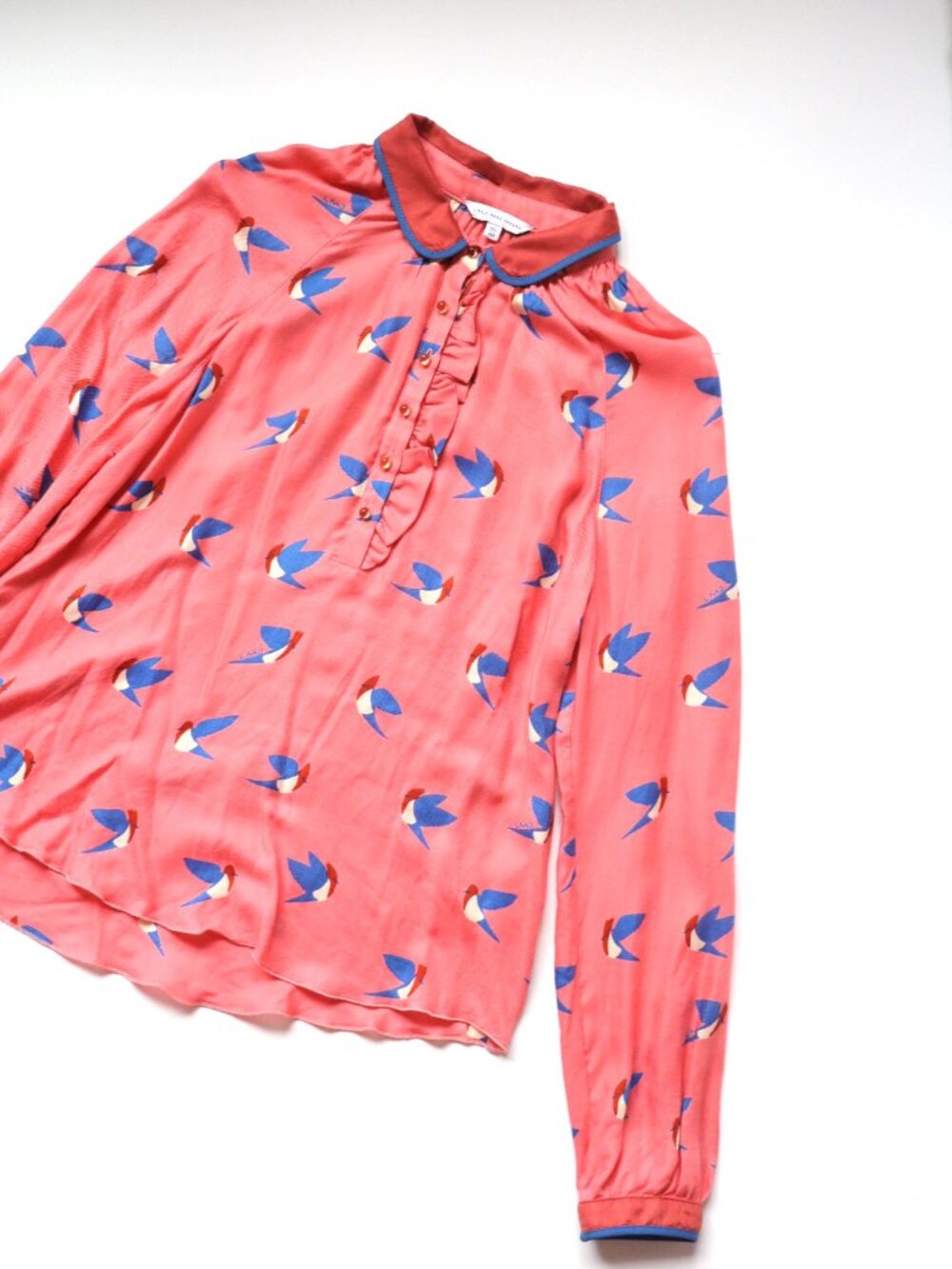 Little Marc Jacobs Birds Print Silk Pink Blouse / 12Y+ (156)